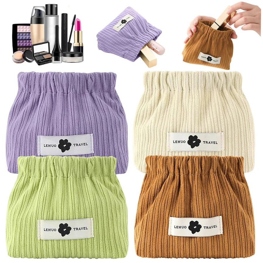 Quest Self-Closing Mini Storage Corduroy Pouch Organizer(13x12 cm)