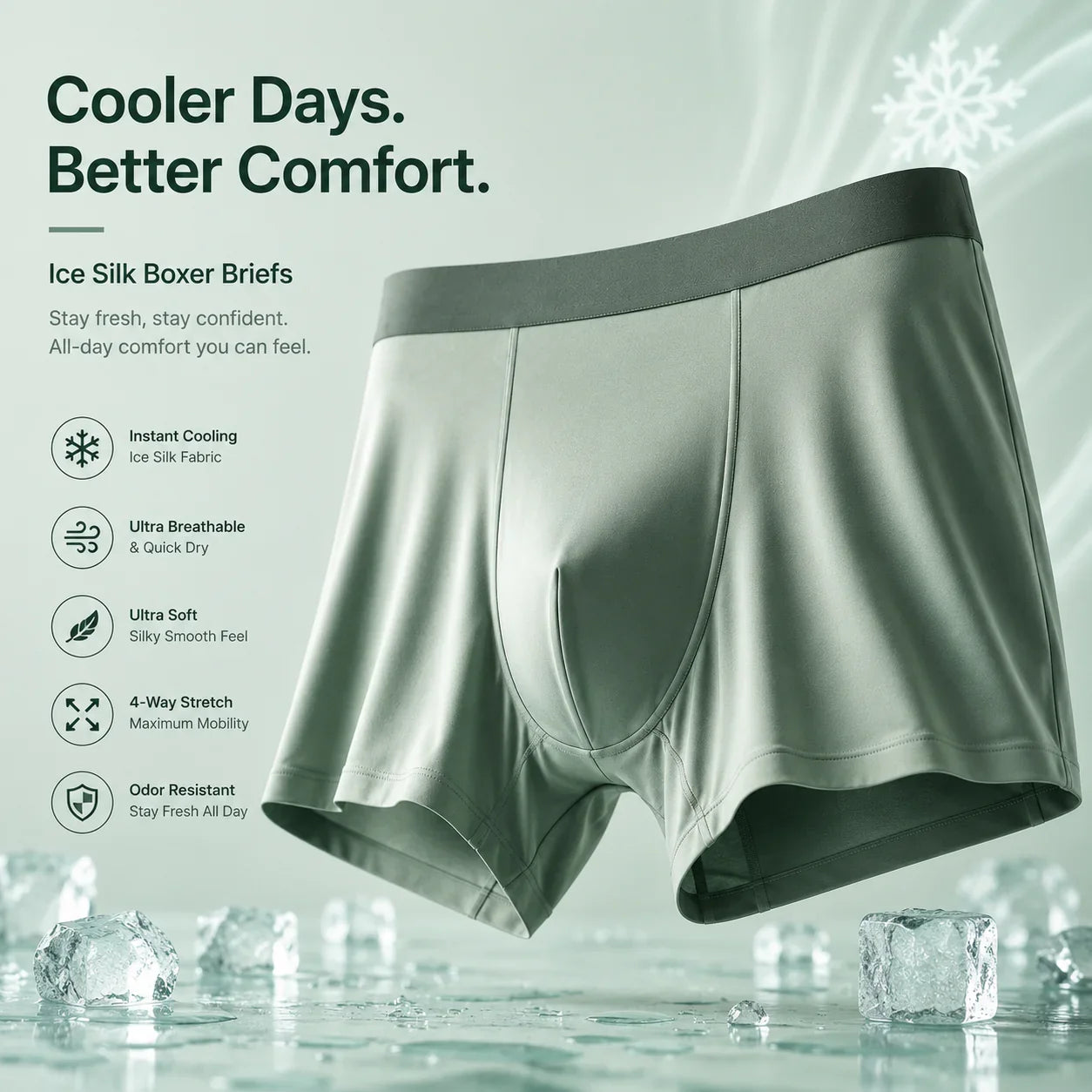 Men's Stretchable Ice Silk Underwear – Buy 1 Get 2 Free