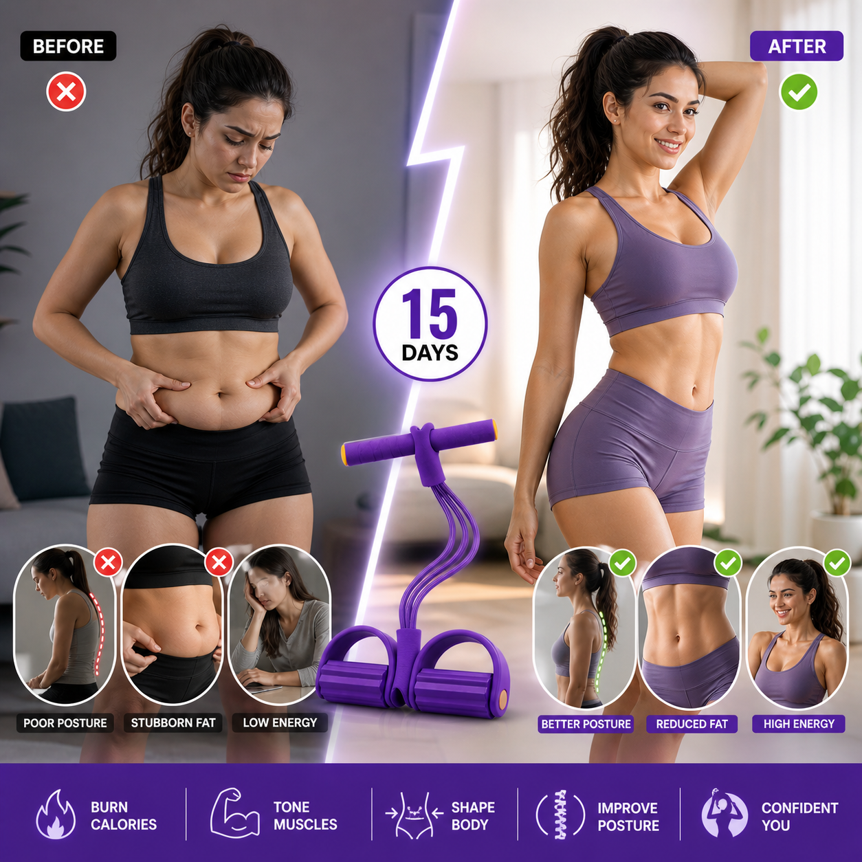 FlexBand 360 - Unisex Yoga Pedal Puller Resistance Band