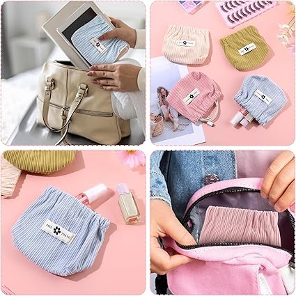 Quest Self-Closing Mini Storage Corduroy Pouch Organizer(13x12 cm)