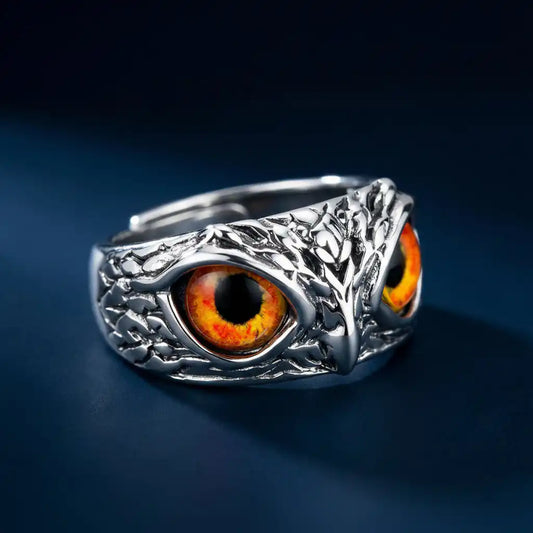 Silver Plated Owl Ring in assorted color
