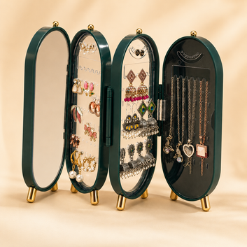 Viral 3-fold elegant Green  Jewellery box