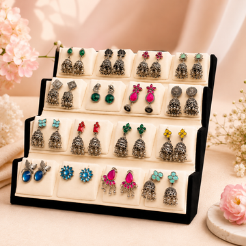 16 Colourful Jhumka with Folding Box
